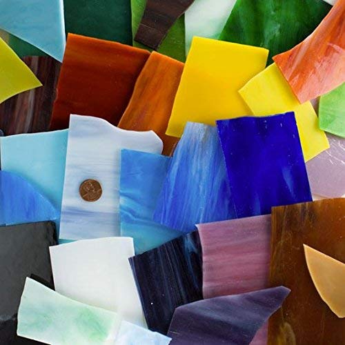 Lanyani Glass Mosaics Pieces Stained Glass, Assorted Colors and Shapes, 1kg/35 Ounce - Image 2